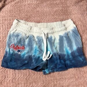 NFL Patriots Blue and White Tie-Dye Women's Shorts